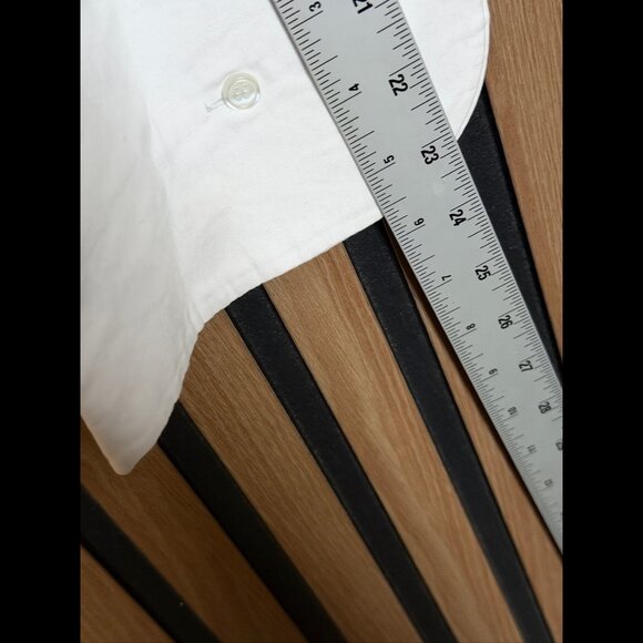 Jacquemus Shirt 38 / US Medium White Blue Navy Trim Boat Neck Button Soffio - Picture 4 of 8